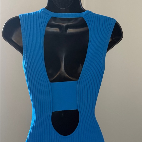 PARKER Lynn Ruffle Skirt Knit Dress Women's Size XS Blue - Picture 10 of 16